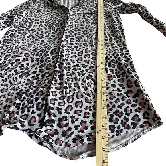 Victoria's Secret Heavenly Gown Pajama Shirt Dress Cheetah Print Button Up Sz M - Picture 6 of 12